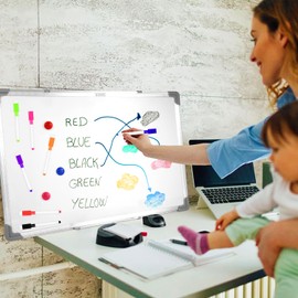 SETRUE 12 Pcs Magnetic Dry Erase Markers, Fine Tip Point Whiteboard Markers with erases White Board Dry Markers for Kids Teachers Office School Supplies