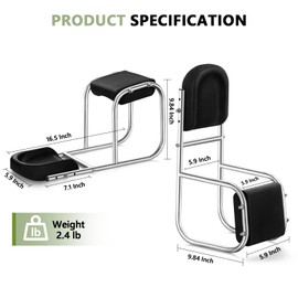 TINGSLOTOOL Knee Seat for Gardening, 304 Stainless Steel Garden Kneeler and Seat, Quick Release Gardening Kneeler, Suitable Height from 4.9 Feet to 6.5 Feet (Black, Adult Size)