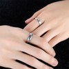 PHILSP King and Queen Matching Promise Rings - Adjustable Opening,