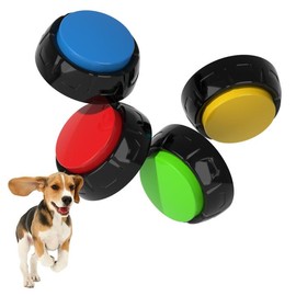 ipawspace Voice Recording Button, Dog Buttons for Communication Pet Training Buzzer, 30 Second Record & Playback, Dog Talking Buttons Set 4 Pack with Stickers