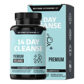 Beyond Vitamins | 14 Day Cleanse | Avanzado Para Hombres Y Mujeres Con Cascara Sagrada, Psyllium Husk, Hoja Sen & Probióticos | Vegano Detox | 15 Day Cleanse Colon Cleanse 28 Capsules