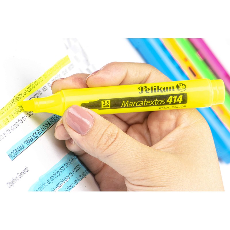 Pelikan Marcatextos Neón surtido con 4 piezas amarillo, rosa, verde,