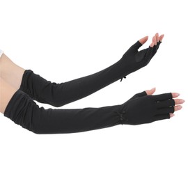 [HANDS UP MARKET] Arm Cover, UV Protection, Soy Fiber, Cool Contact, Arm Cover, Long Length, Sun Protection, UV Protection, Women's, Finger Cut Mesh, Breathable, Sunscreen, UV Care, For Driving,