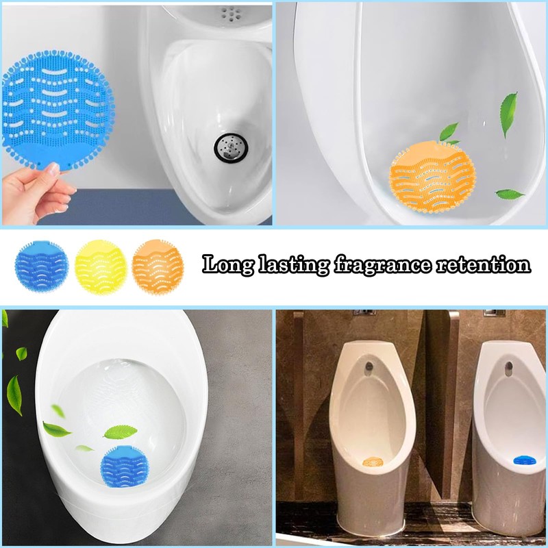 15 Pcs Urinal Mats with Scented Set, Splash Free Urinal