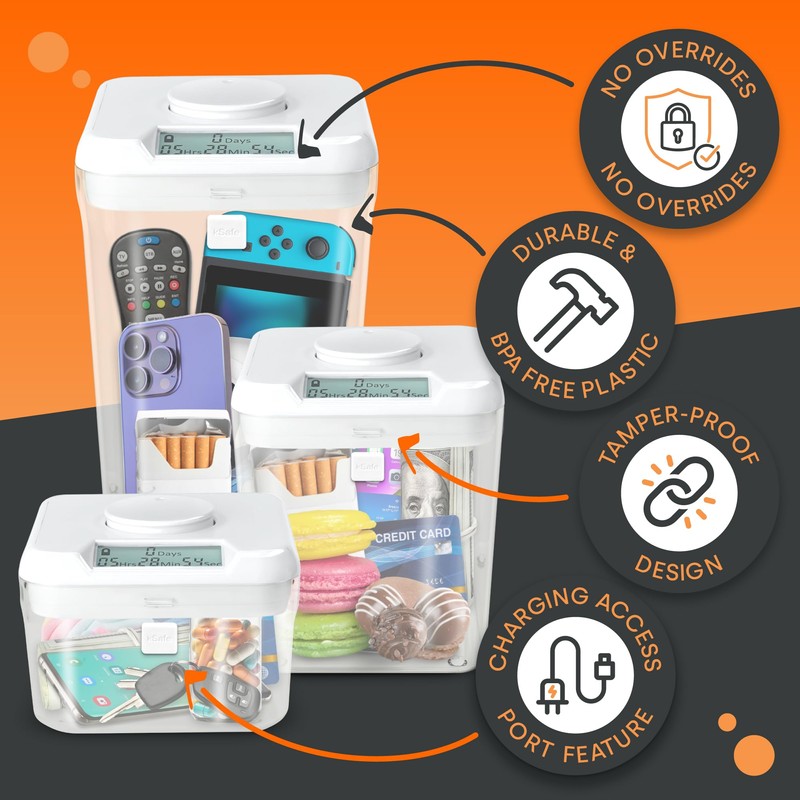 kSafe Time Locking Container Medium – Phone Lock Box, Snack