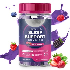 Unwind Sleep Support Gummies for Adults - Formulated for Restful Nights, Sleep Gummies Promoting Natural Sleep Production, Promotes Healthy Sleep Patterns, 60 Count