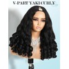 Yaki Curly V Part Wigs Afro Curly Wig with Bouncy