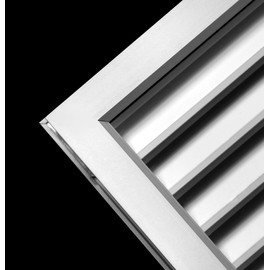 18"w X 18"h Aluminum Privacy Door HVAC Air Grille - "V" Shaped Louvers Ensure 100% View Block - Supply or Return [Outer Dimensions: 19"w X 19"h]