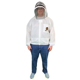 Mann Lake Provent Beekeeping Jacket, Professional Grade Vented Bee Gear with Self-Supporting Veil, Heavy-Duty Zippers, Elastic Wrist Openings, Reinforced High-Wear Areas & Chest Pocket, Large