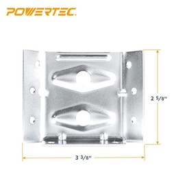 POWERTEC Surface Mount Corner Brackets 16PK w/Mounting Hardware, Corner Braces for Coffee Table/Bench Legs/Desk Legs/Dining Table (71428-P4)