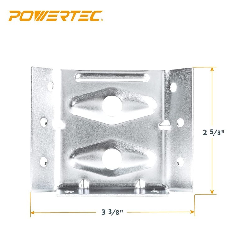 POWERTEC Surface Mount Corner Brackets 16PK w/Mounting Hardware, Corner Braces