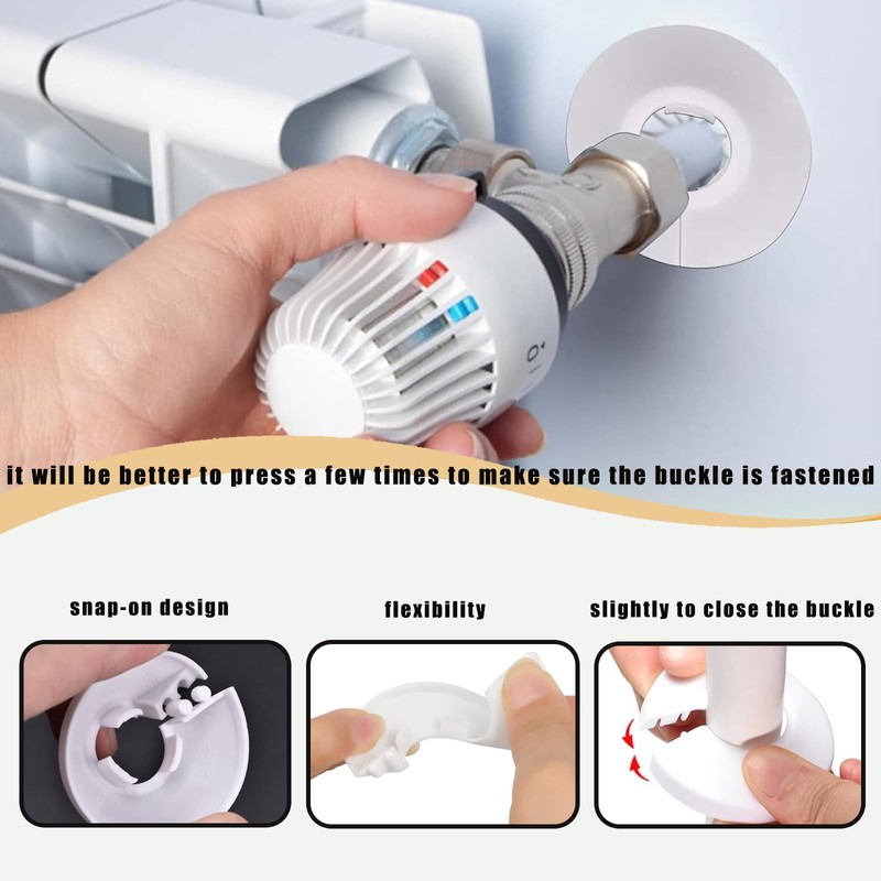 Babbblisio12 Pcs Radiator Pipe Covers Pipe Decoration Cover White Radiator