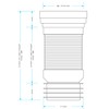 Hulthor Flexible Pan Connector 240-500mm, Universal Toilet Pan Connector for