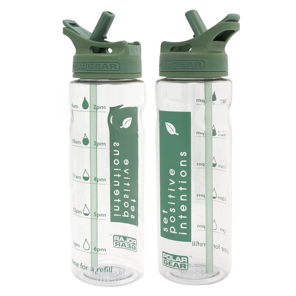 Polar Gear 750ml Motivational Water Bottle With Straw -SK BPA