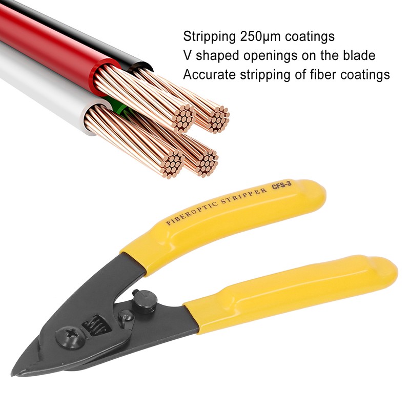 Fiber Optic Stripper 3 Port Hole 250μm Coating Stripping Power
