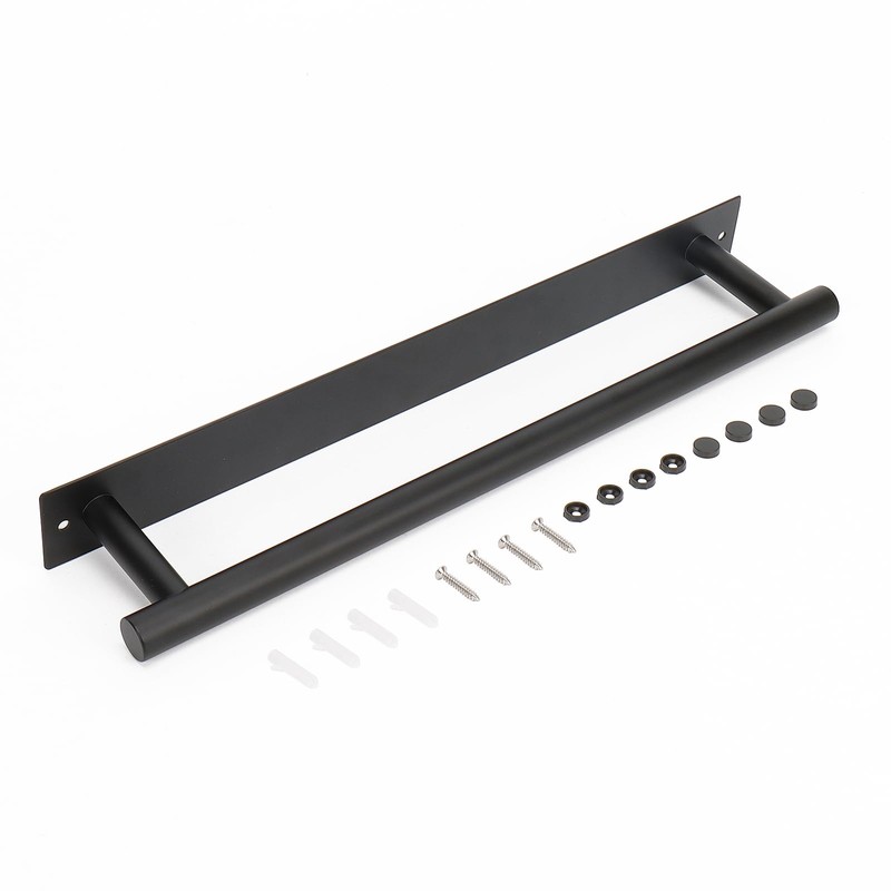 BathAce Self Adhesive Towel Bar, 16 Inch Square Towel Racks
