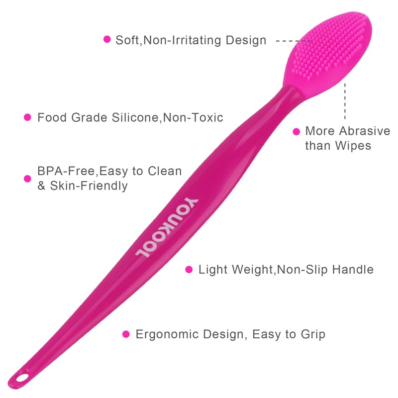 Lip Scrub Brush,Double-Sided Silicone Exfoliating Lip Brush Tool for Smoother