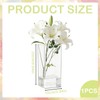 Acrylic Flower Vase, 25x10cm Square Minimalist Vase, Shatterproof Plastic Vases,