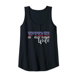 Womens Thin Red Line US Flag Fire Wife I Love My Firefighter Gift Tank Top