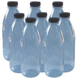BALLIIHOO Pack Of 8 x 250ml PET (Plastic) Clear Juice Bottles