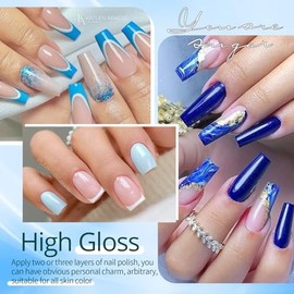 UR SUGAR UV Nagellack Blau Glitzer, Gel Nagellack Blau Schellack Gel für Gelnägel U V Gels Nagellacks DIY Nail Art Kit für Anfänger Maniküre