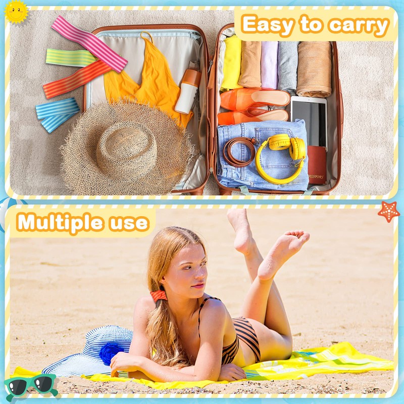 8 Pack Towel Bands for Beach Chairs Cruise Towel Clips