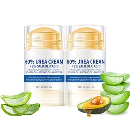 Crema Hidratante con Urea 60 para Pies, Manos y Codos - Exfoliante para Piel Seca, Agrietada y Callosidades(2PCS)