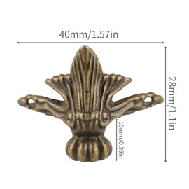 GTHER 8PCS Antique Vintage Box Decorative Feet Leg Corner Protector for Wood Jewelry Case Chest Storage Box, Bronze