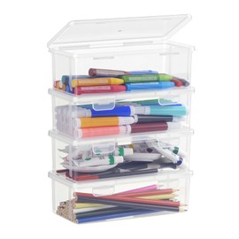 TXG Cajas de Plástico con Tapas a Presión, Apilables para Almacenar Ieche