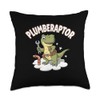 Plumber Dinosaur T-Rex Pipe Wrench Dino Funny Plumbing Throw Pillow
