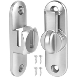 BPTRKOM 1 x Sliding Door Lock Door Bolt - for Sliding Doors 90/180 Degree Deadbolt Lock Vintage Door Lock for Kitchens, Bedrooms, Study, Bathrooms (Silver)