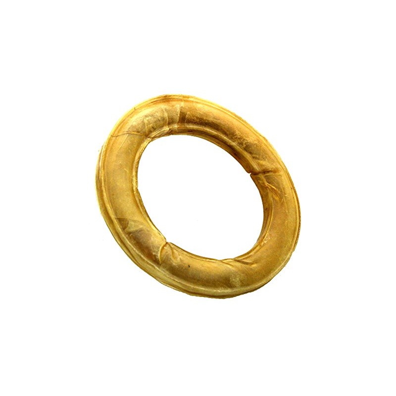 Dog Life Pressed Rings Rawhide, 6-Inch, 5-Count