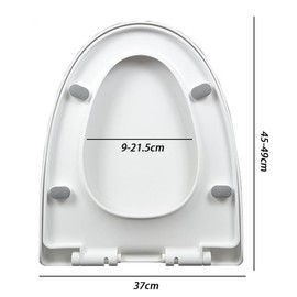 Toilet Seat, Soft Close V Shape Toilet Seat with Adjustable Stainless Hinge, Quick-Release Easy Clean (White)