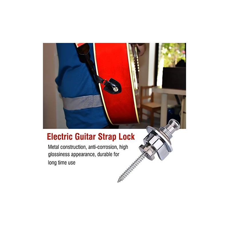Bnineteenteam 2PCS Guitar Strap Lock Metal Straplocks Antideslizante Quick Release