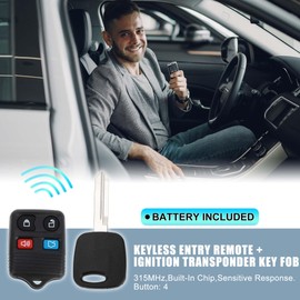 X AUTOHAUX 2 Set 315MHz CWTWB1U345 Keyless Entry Remote Ignition Transponder Key Fob for Ford for Mustang 1999-2004 for Ford Focus 2000-2005 4C Chip 2 Set