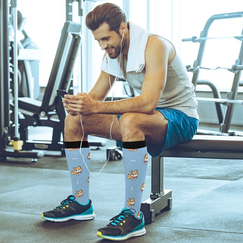 Wusikd Cute Welsh Corgi Compression Socks for Women and Men