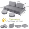MeMoreCool Kids Couch, Foam Sofa, Convertible Play Couch, Grey