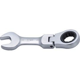 BGS 6917 | Ratchet Ring Spanner | Short | 130 mm | Angled | SW 17 mm | Ratchet Wrench Fine-Toothed, CV Steel