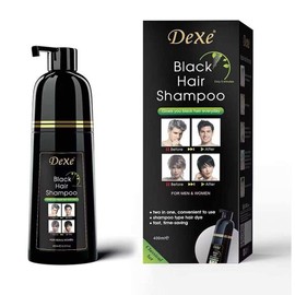DEXE Black Hair Shampoo 400ML Instant Hair Blackening Hair Dye Syampoo Pewarna Rambut muhi