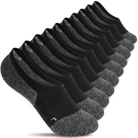 Gonii No Show Socks Womens Athletic Compression Running Low Cut Cushioned Socks 5 Pairs Black