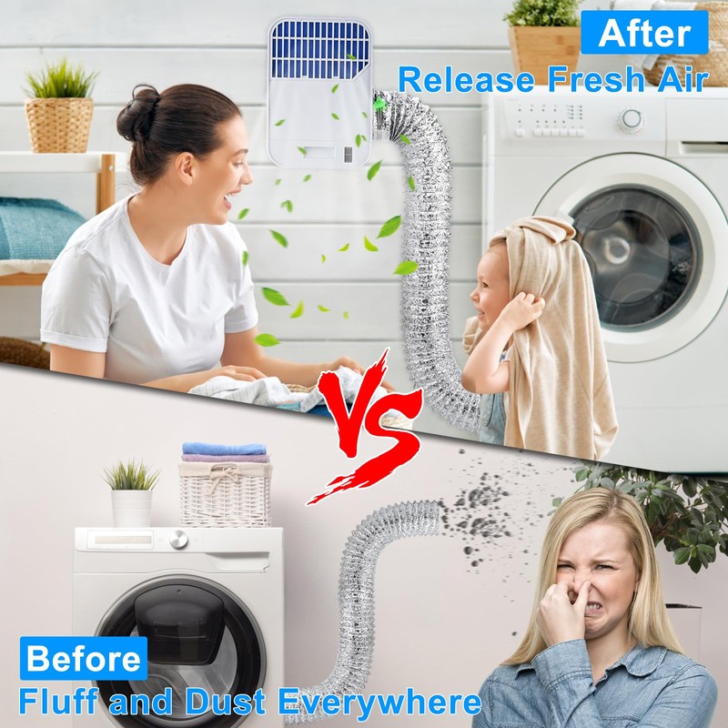 TenYoDaZonify 3-in-1 Indoor Dryer Vent Kit,Upgrade Energy Efficient Dryer Lint