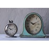 Creative Co-Op Grey Pewter Mantel Clock with Birds