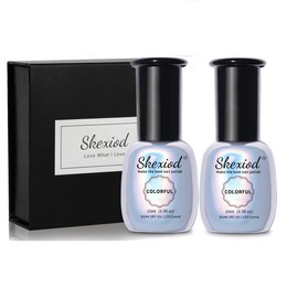 Skexiod Top Coat and Base Coat, 15ml No Wipe Top Coat Base Coat Soak Off UV LED Clear Gel Polish High Glossy Shine Finish for Home DIY Professional Salon Manicure
