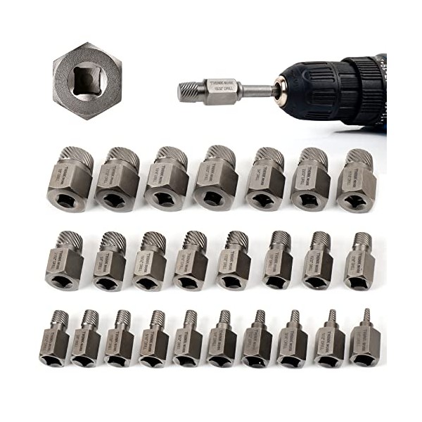 THINKWORK Upgrade Screw Extractor Set, 25-Piece 3/8" Inch Drive Easy