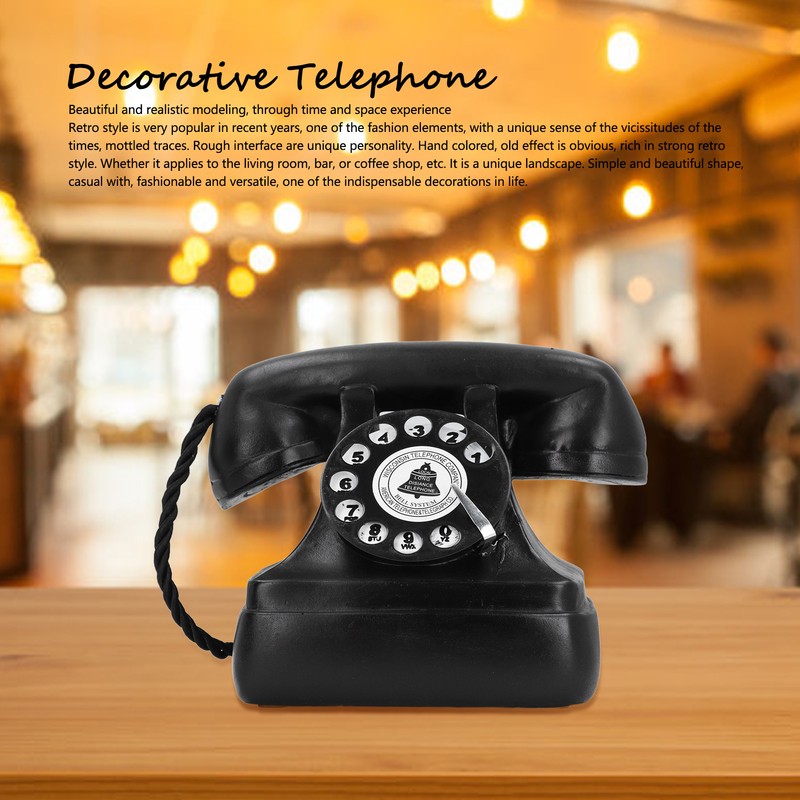 Decorative Telephone Creative Synthetic Resin Rotary Dial Retro Telephone Ornament