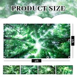 ROCEEI 8 Pcs 4 x 2 Feet Fluorescent Light Covers Magnetic for Ceiling Lights Classroom Office Reducing Glare Harsh Flicker Light Filters for Classroom Office Home Hospital Decor(Forest)