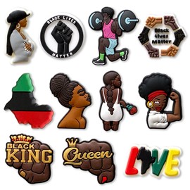 Black Rights Shoe Charms, Black Lives Matter BLM Croc Charms Pack for Shoe Decoration