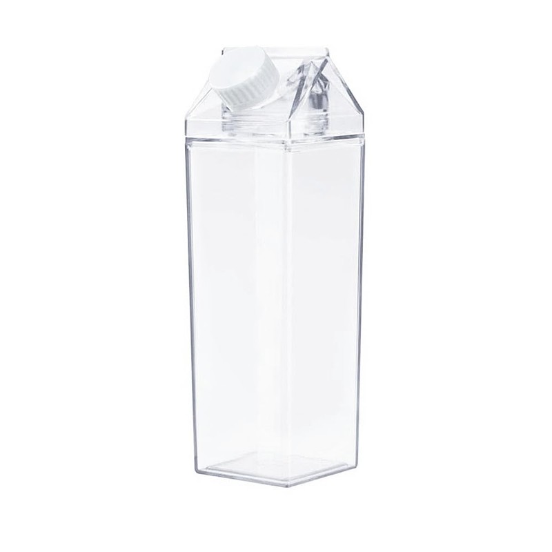 Jinberry - Botella de agua de cartón de leche transparente,