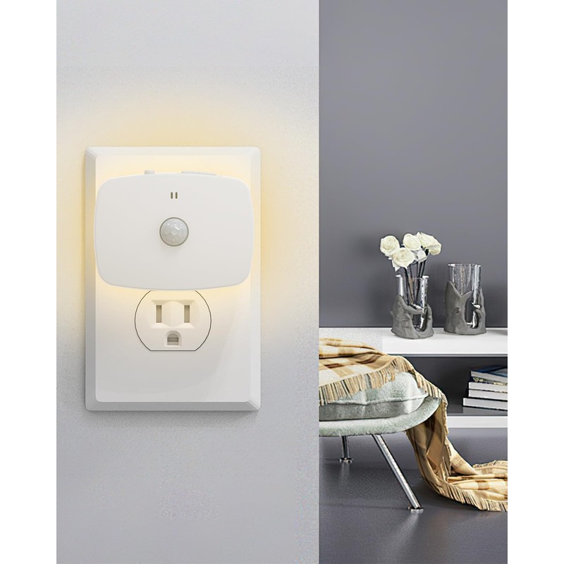 OQIMAX Night Light Socket with Motion Sensor and Twilight Sensor,