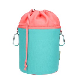 trendfinding Canvas Fabric Clothes Peg Bag with 2 Carabiner Hooks for 200 Pegs, Extra Large and Sturdy, Turquoise Salmon, Peg Bag